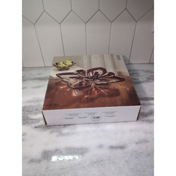 Fifth Avenue Crystal Aurora Chip & Dip Dish, Crystal Serving Dish, Plomb Dish‎ - Picture 12 of 12